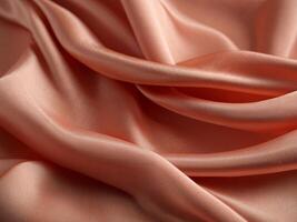 AI generated Coral color silk combination wavy background photo