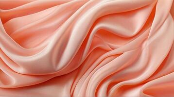 AI generated Coral color silk combination wavy background photo