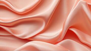 AI generated Coral color silk combination wavy background photo