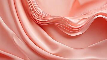 AI generated Coral color silk combination wavy background photo