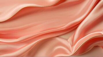 AI generated Coral color silk combination wavy background photo