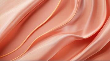 AI generated Coral color silk combination wavy background photo