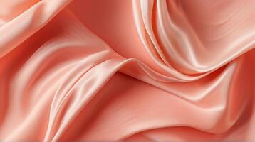 AI generated Coral color silk combination wavy background photo