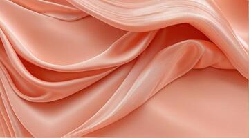 AI generated Coral color silk combination wavy background photo