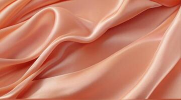 AI generated Coral color silk combination wavy background photo