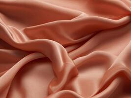 AI generated Coral color silk combination wavy background photo