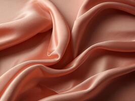 AI generated Coral color silk combination wavy background photo