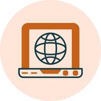 Laptop Internet Vector Icon