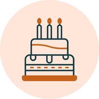 icono de vector de pastel de cumpleaños