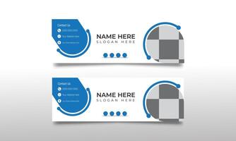 Modern email signature Design template vector