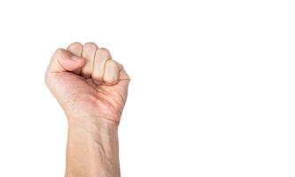 A man's knuckle isolated on white background. After some edits. photo