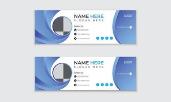 Modern email signature Design template vector