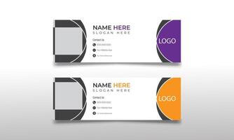 Modern email signature Design template vector