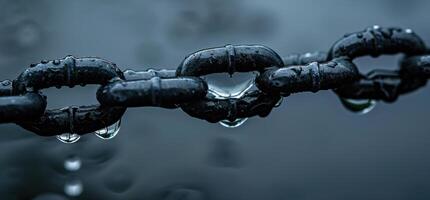 ai generado un cadena con gotas de agua viniendo apagado de eso foto