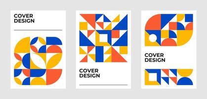 Set of vector A4 size abstract geometric covers for flyers, posters, brochures, magazine, annual report, poster, wallpapers, and other.