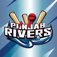 Punjab rivers cricket mascot logo vector