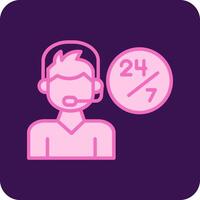 24 Hours Support Vector Icon