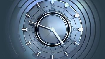 ABSTRACT BACKGROUND MODERN LIGHT BLUE AND GREY CLOCK FRONT VIEW ANIMATION LOOP video