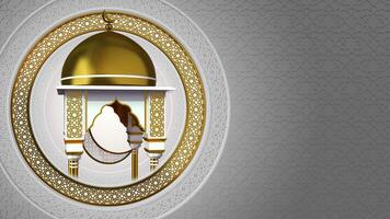 Ramadã kareem eid al fitr árabe islâmico branco e ouro abstrato fundo animação ciclo video