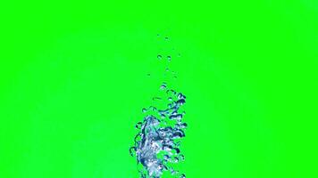 video av bubblor i vatten på grön skärm bakgrund