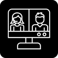 icono de vector de videoconferencia