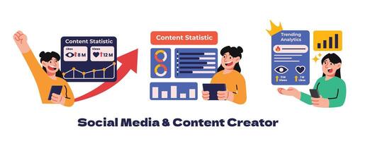 Social Media and Content Creator Illustration vector