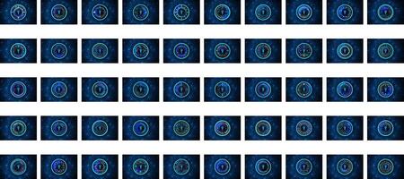 Blue eye cyber circuit future technology concept background vector