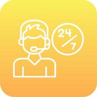 24 Hours Support Vector Icon