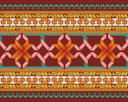 Seamless colorful textile patterns with intricated interlacing motifs on brown background vector