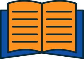 Book Line Filled Two Colors Icon vector