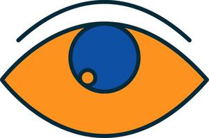 Eye Line Filled Two Colors Icon vector