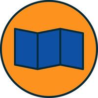 Map Line Filled Two Colors Icon vector