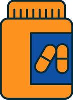 Pill Line Filled Two Colors Icon vector