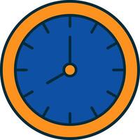 Wall Clock Line Filled Two Colors Icon vector