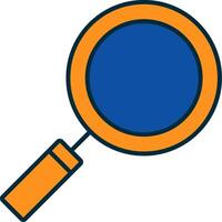 Magnifying Glass Line Filled Two Colors Icon vector