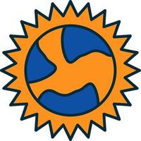 Sun Line Filled Two Colors Icon vector