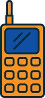 Walkie Talkie Line Filled Two Colors Icon vector