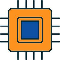 Circuit Board Line Filled Two Colors Icon vector