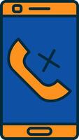 Missed Call Line Filled Two Colors Icon vector