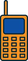 Walkie Talkie Line Filled Two Colors Icon vector