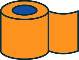 Tissue Roll Line Filled Two Colors Icon vector