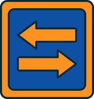 two color line filled icon vector