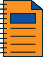 two color line filled icon vector
