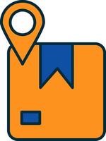 two color line filled icon vector