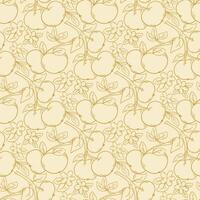 Golden apples seamless botanical pattern vector