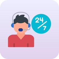 24 Hours Support Vector Icon