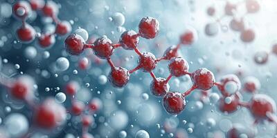 ai generado generativo ai, resumen molecular forma, soltero aminado ácido molécula. química medicina educación foto