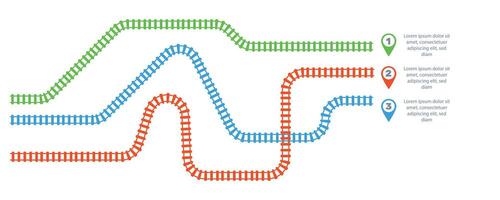 Railroad tracks, railway simple icon, rail track direction, train tracks colorful vector illustrations. Infographic elements, simple illustration on a white background.