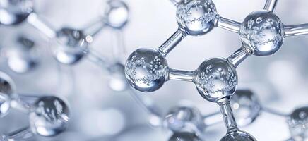 ai generado generativo ai, resumen molecular forma, soltero aminado ácido molécula. química medicina educación foto