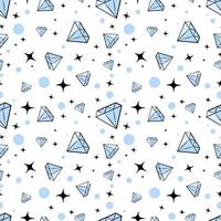 Seamless pattern with diamonds on white background. Doodle vector